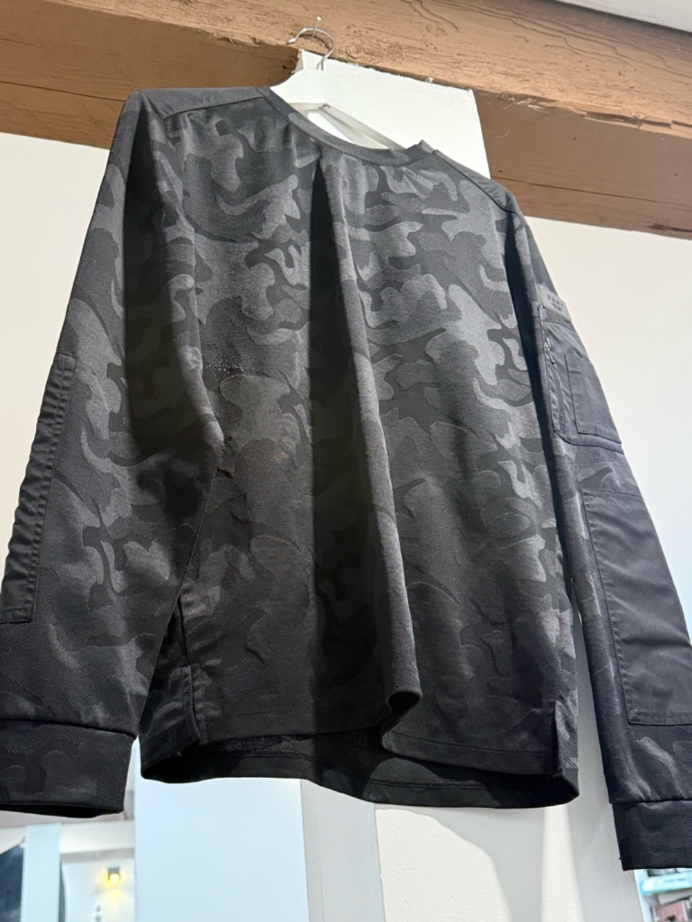 Black Grey Camo Long Sleeve Shirt